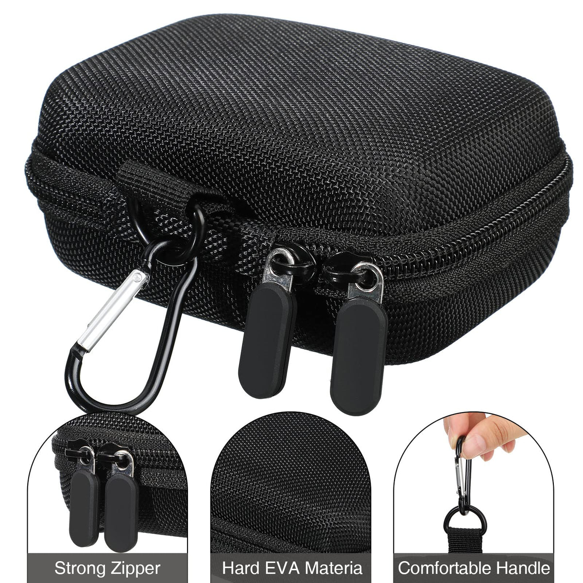 Sanwuta 4 Pcs Playing Card Case Hard EVA Travel Carrying Case for Classic Game Playing Card Box, 5 x 3.6 x 2.2 Inches (Not Including Cards)(Black)