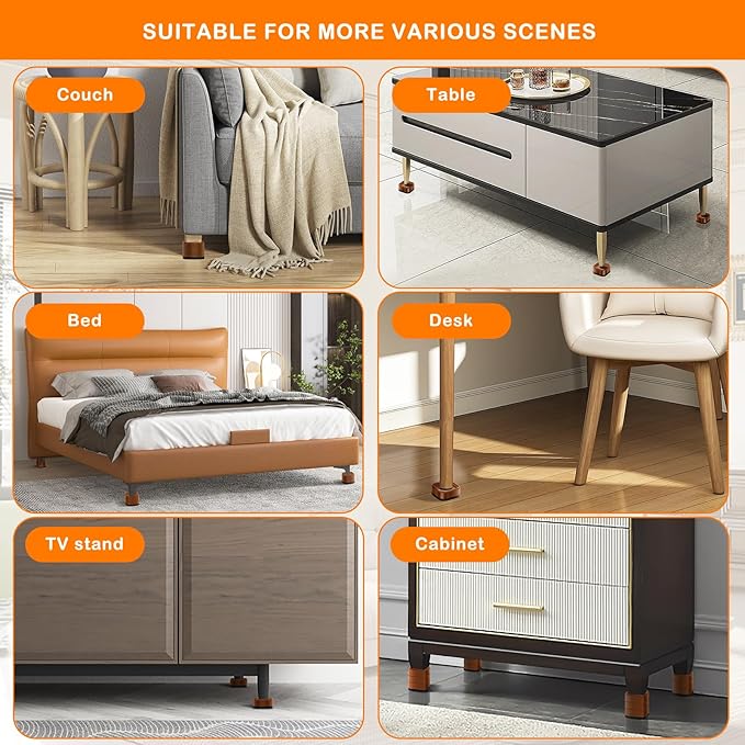 shouwuhho 24 Pack Furniture Risers Adjustable Bed Risers Heavy Duty Lifts