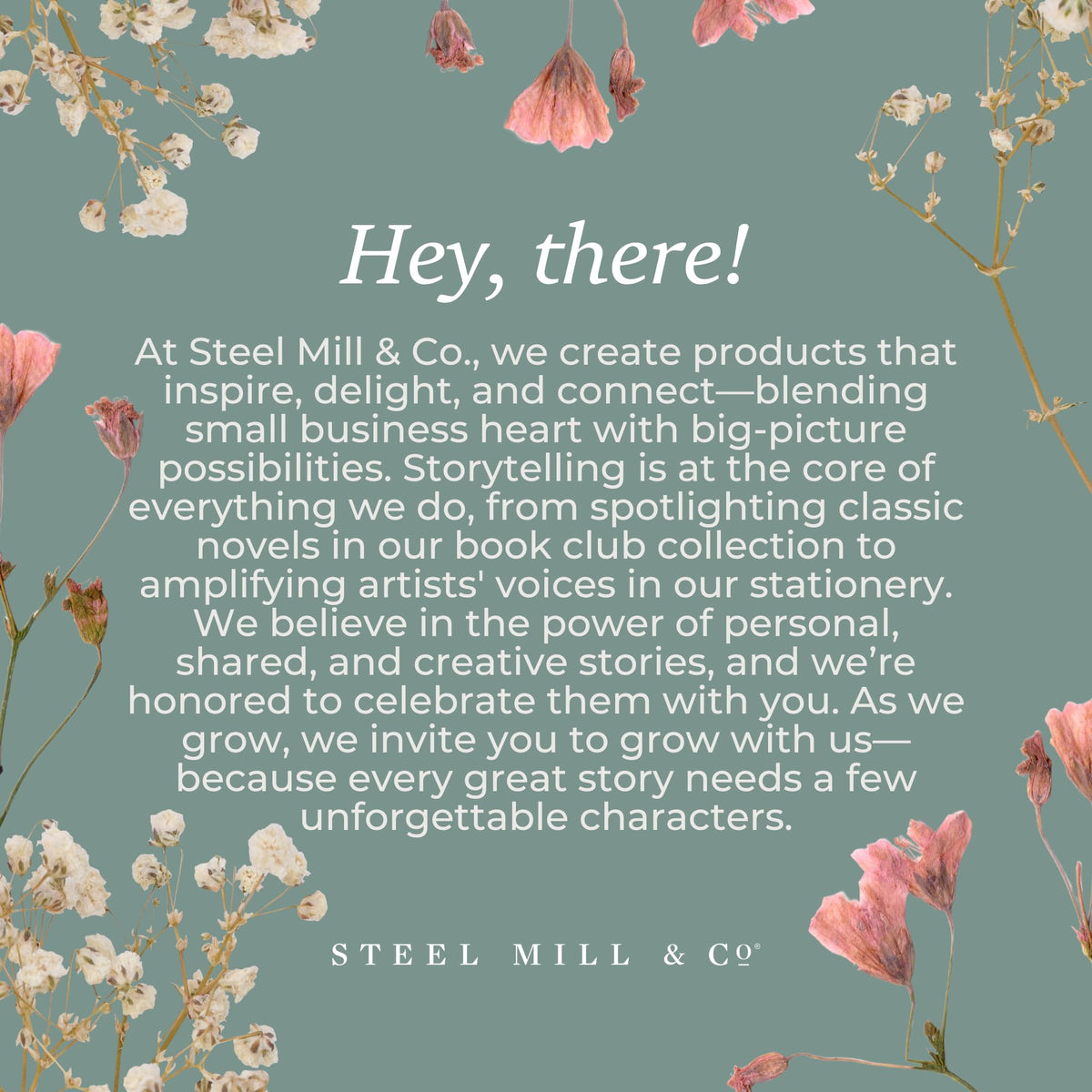 Steel Mill & Co Cute Large Spiral Notebook College Ruled, 11" x 9.5" with Durable Hardcover and 160 Lined Pages, Garden Blooms (Navy)