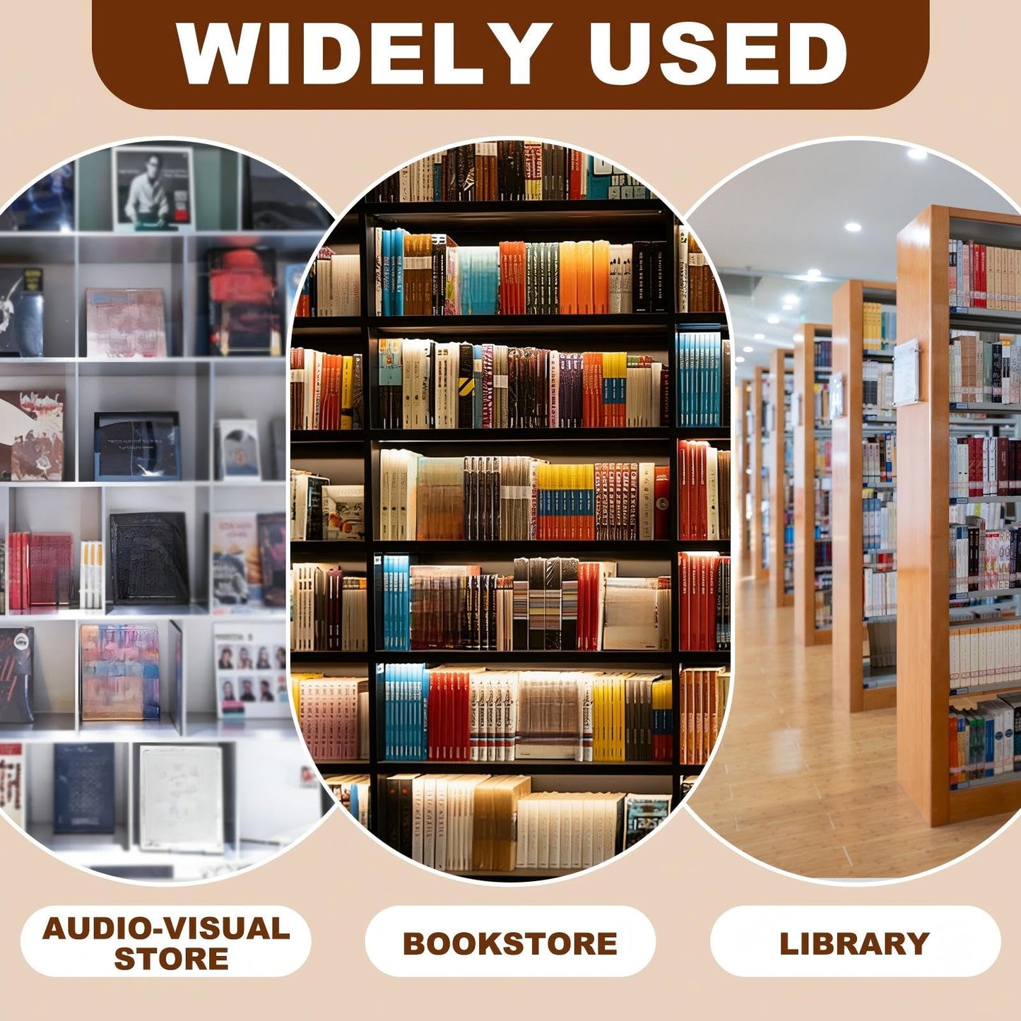 Chumia 6 Pcs Adjustable Book Stand for Display Bookcase Bookshelf Book Comics Display Holder Manga Stand Easel Collector for Library Bookstore Album Cd Magazine Postcard Artworks Home