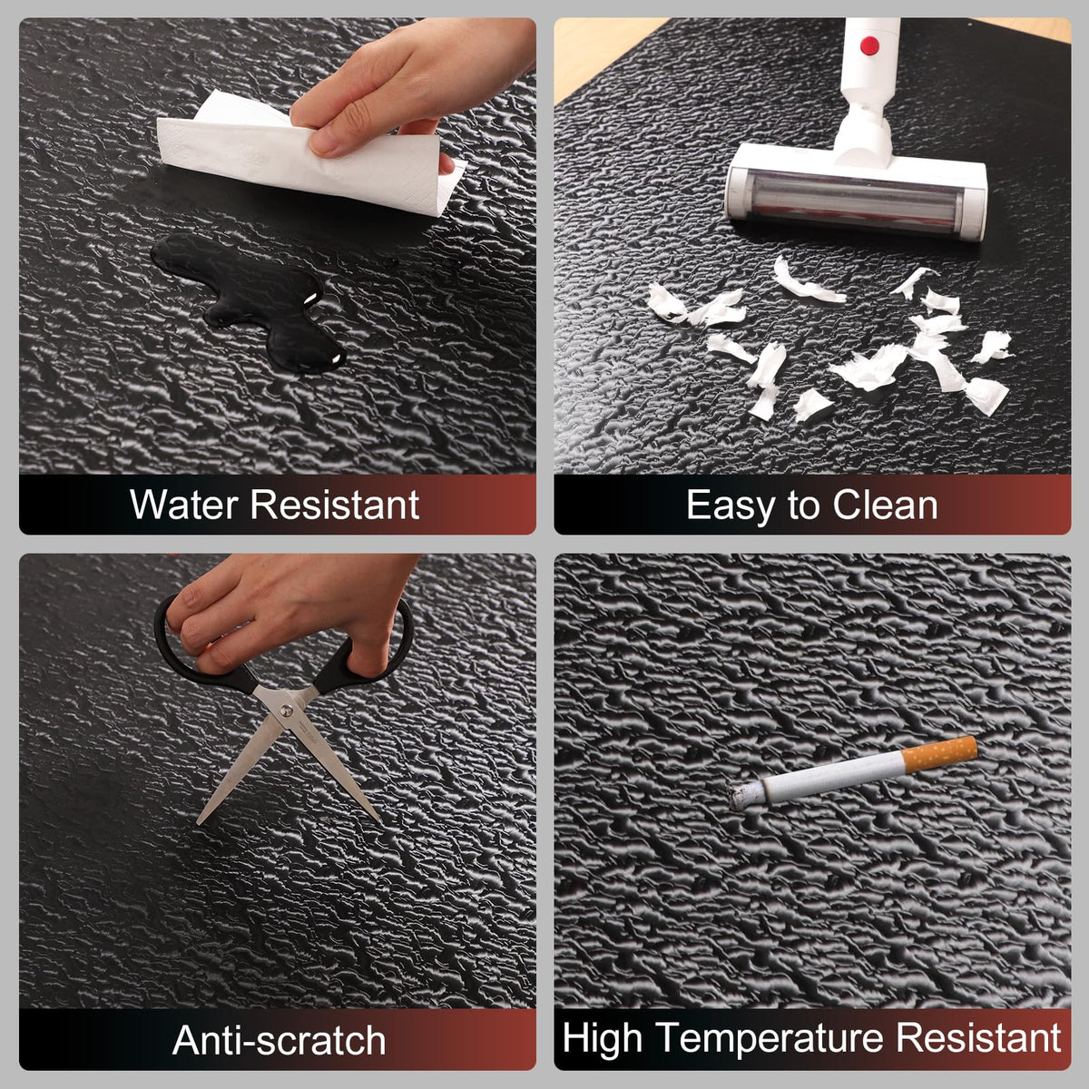 Mymeely Office Chair Mat for Hardwood Floor, 60"x75" Large Black PVC Computer Desk Chair Mat with Unique Pattern for Gaming, Anti-Slip Floor Protector for Home Office, Rolling Chair