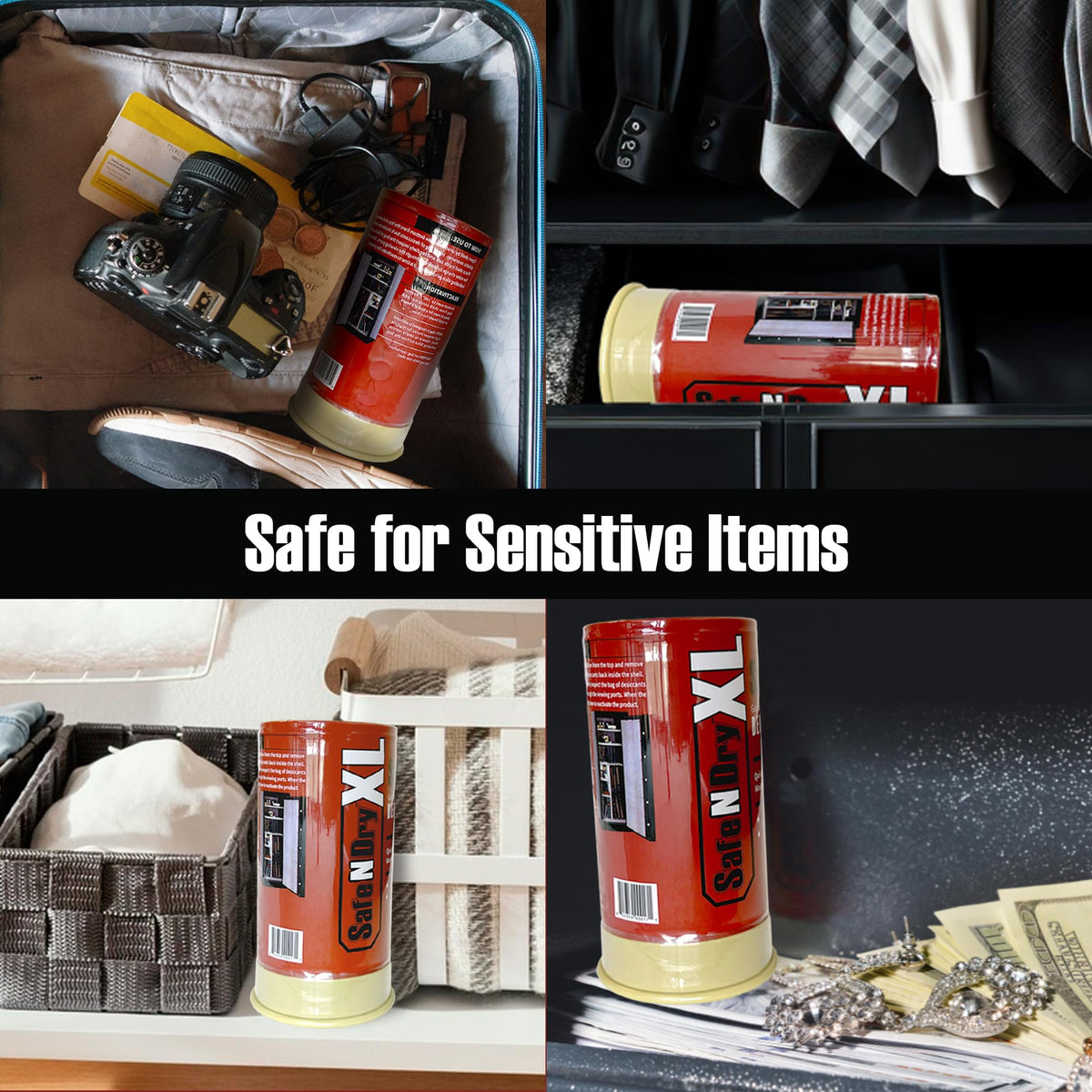 SafeNDry XL Gun Safe Dehumidifier - Portable Moisture Absorber, Prevents Corrosion, 450g Reusable Indicating Silica Gel Desiccant Canister for 60 Cubic Feet