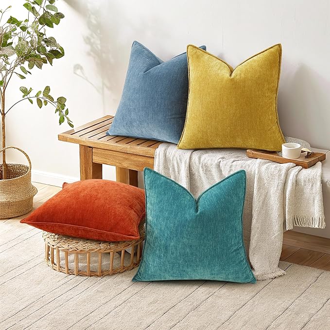 decorUhome Summer Couch Euro Sham Throw Pillow Covers 26x26 Set of 2,