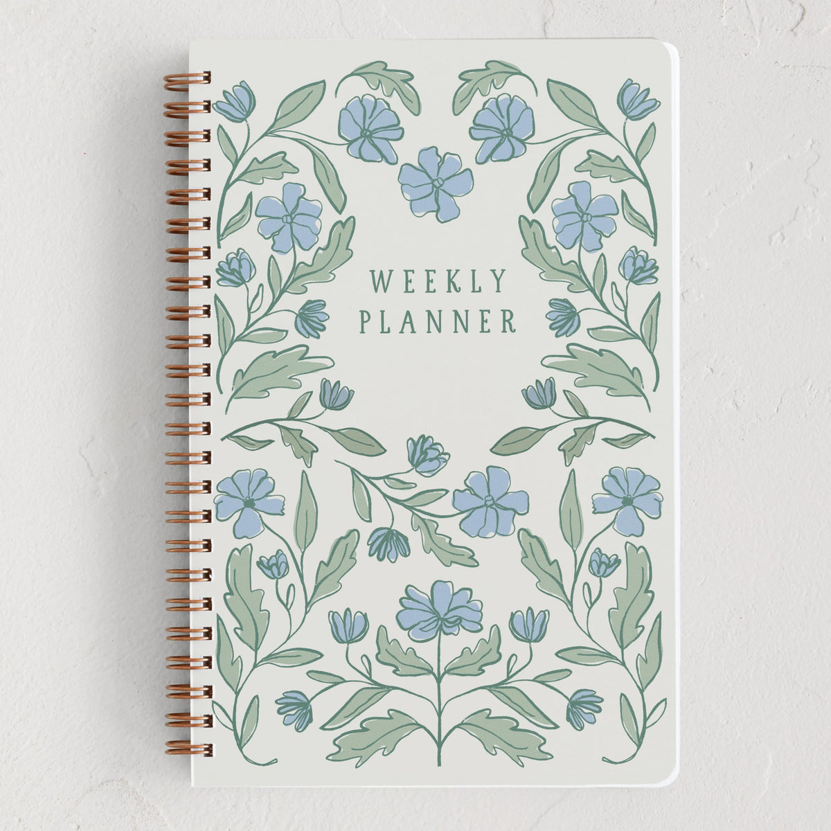Minted Botanical 2026 Weekly & Monthly Undated Planner, 5.5" x 8.5" Floral Spiral Bound Planner Notebook for School, Work, 132 Pages, Undated Monthly & Weekly Layouts with 2026–2027 Reference Calendar