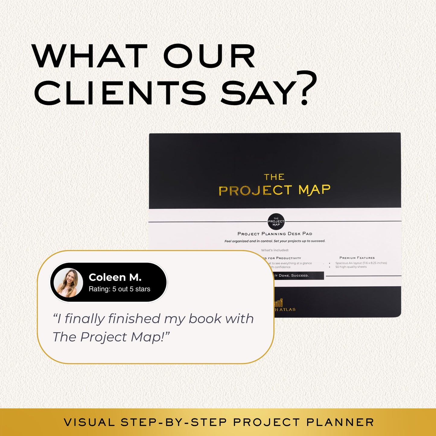 GROWTH ATLAS Map Desk Pad Project Notebook - One-Page Project Planner for Business Owners to Stay Focused, Project Management, and Achieve Results with a Success Mindset
