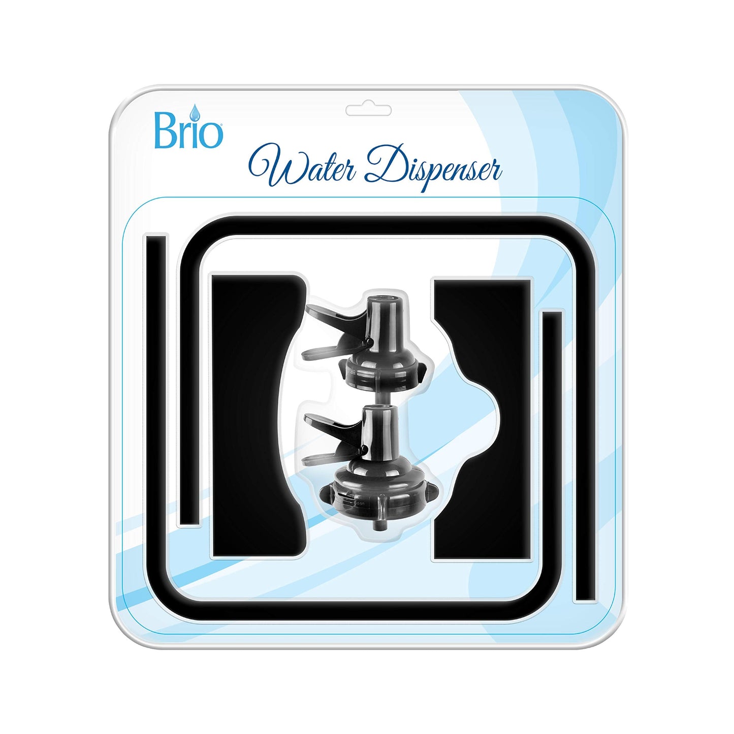 Brio Stainless Steel 3-5 Gallon Water Jug Stand and 2 Dispenser Valves, Rust-Resistant Non Slip Water Stand with BPA Free Fast Flow Water Spout Fits BOTH 48mm and 55mm Bottles 2 CAPS INCLUDED (Black)