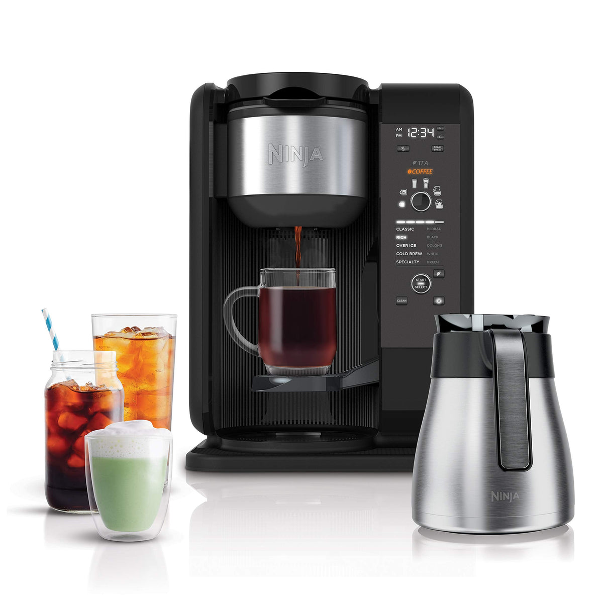 Shark Ninja CP307 Hot and Cold Brewed System W/Thermal Carafe Coffee Maker, Black