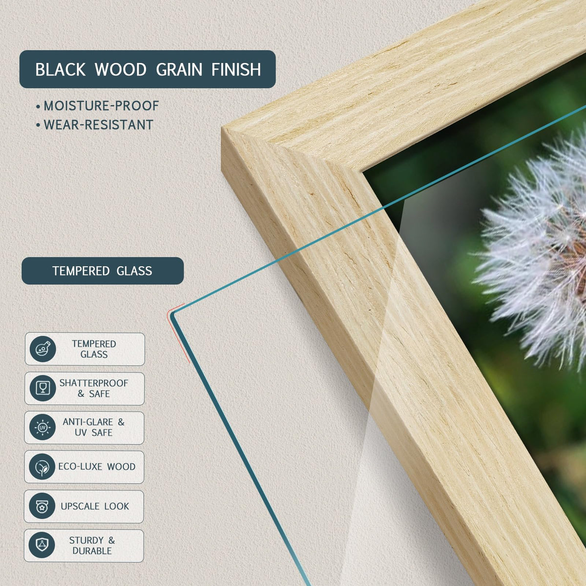 TENIBYC 11x14 Picture Frames Set - 3 Pack - Natural Oak Wood - Tempered Glass - for Wall Photos, Family Memories, Posters & Puzzles, Home Decor