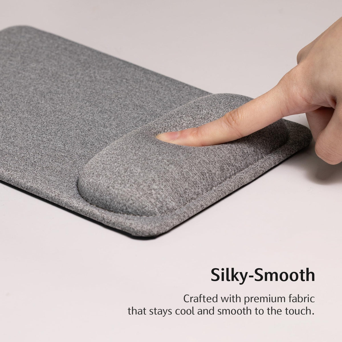 SenseAGE Compact Ergonomic Mouse Pad with Wrist Rest Support, Pain Relief, Non-Slip Base, Optimized Tracking Surface, Lightweight & Portable, Ideal for Office, Home & Travel, 8.9 x 6.1 in (Grey)