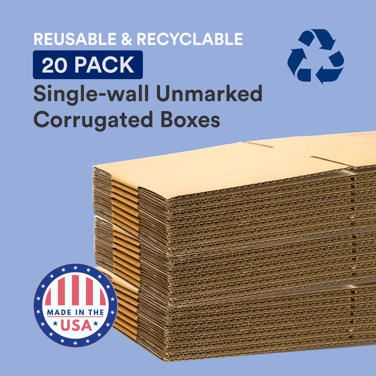BOX USA Moving Boxes Medium 18"L x 14"W x 12"H 20-Pack - Corrugated Cardboard Box for Shipping, Mailing, Packing, Packaging and Storage
