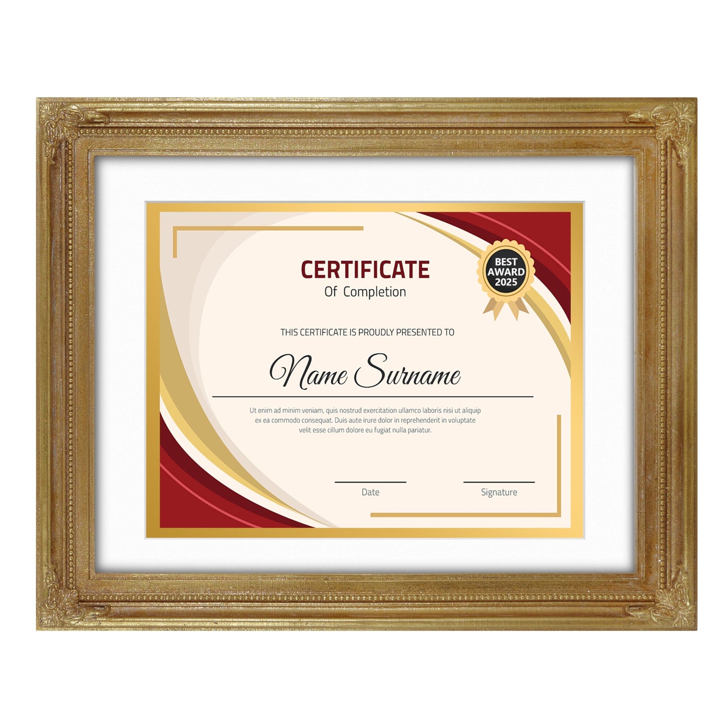 SIMON'S SHOP Diploma Frames 11x14 Matted to 8.5x11 Picture, Gold Picture Frames 11 x 14 with Mat for 8.5 by 11 Certificates Documents