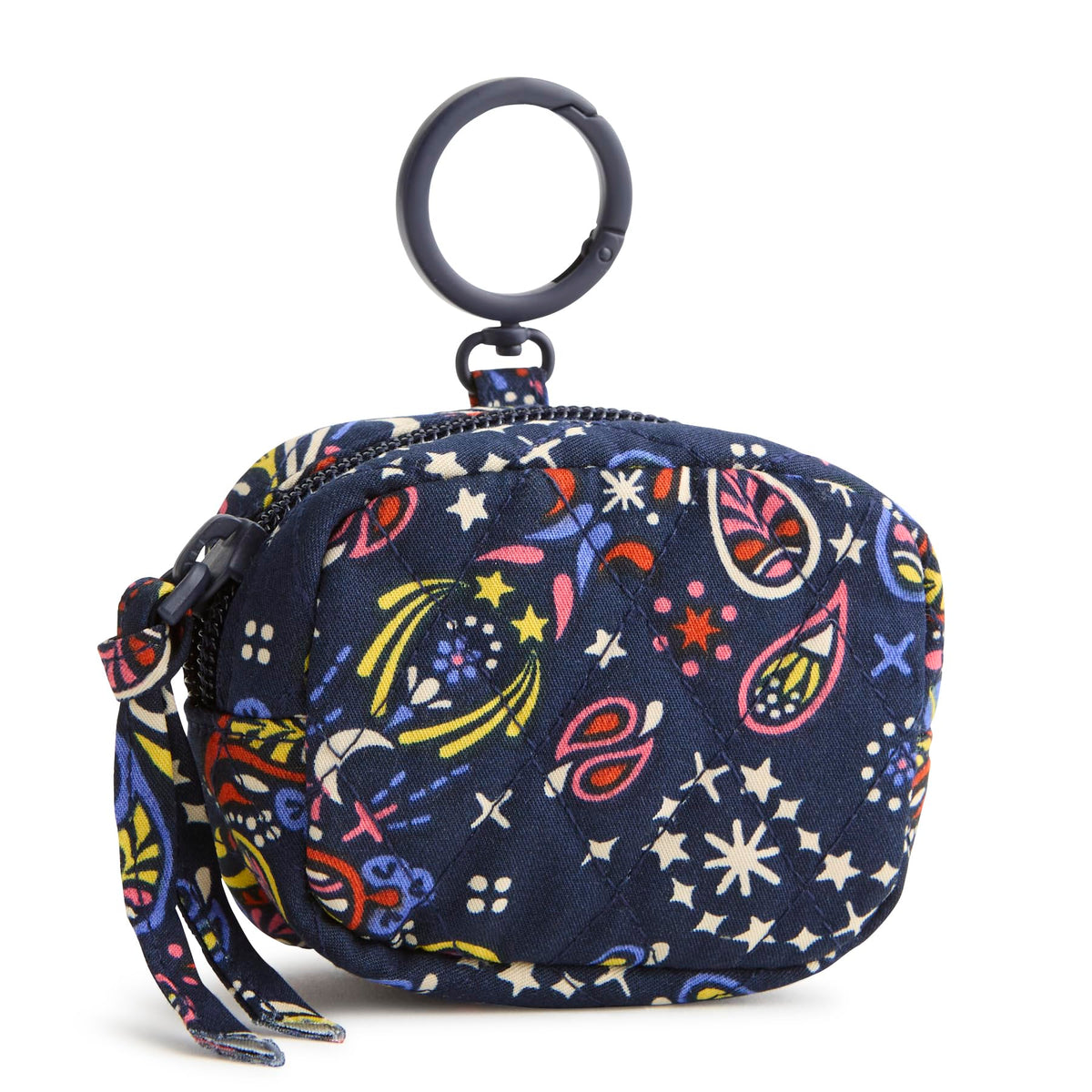 Premium Cotton Zip Earbud Bag Charm, Starry Paisley, One Size