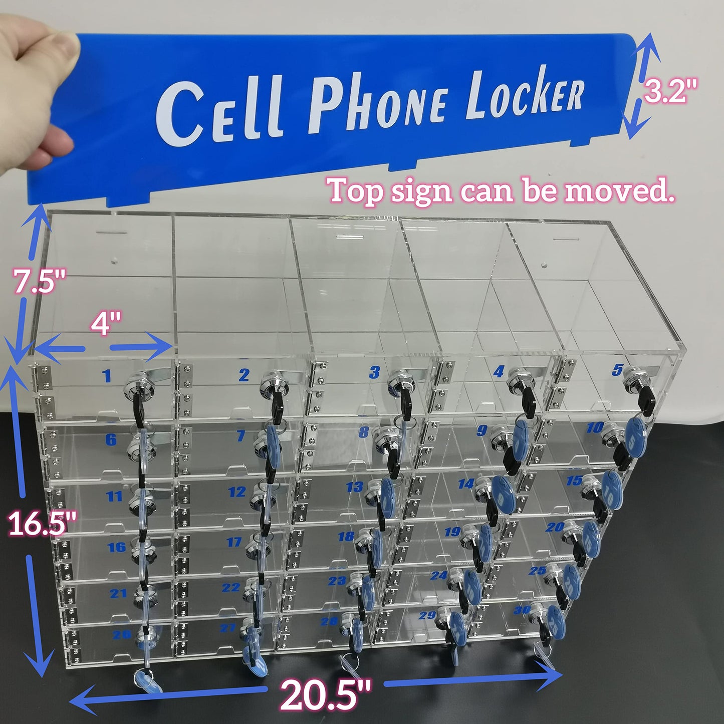 No Confused for keys Small Cell Phone Lock Box for Employees,classroom pocket chart cell phone calculator holder Mini Locker Box on Wall