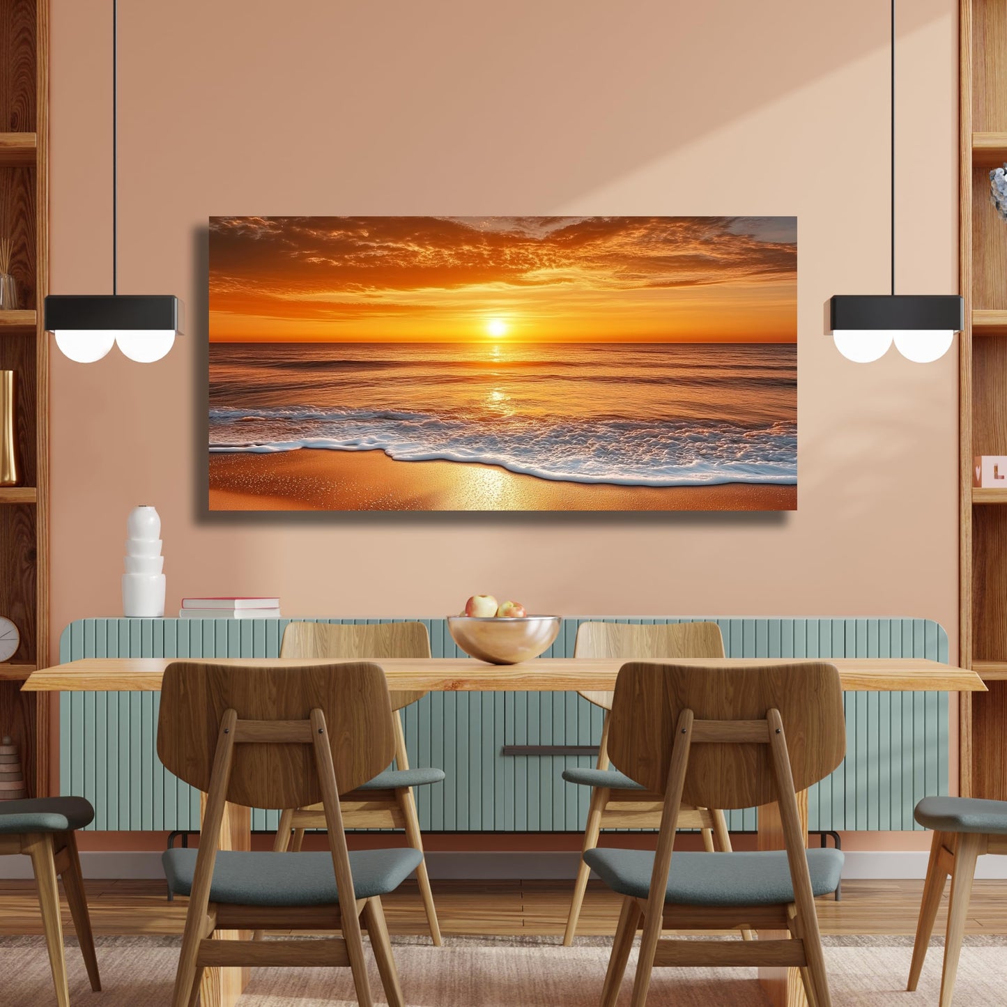 Yuaxker Beach Wall Art Modern Minimalist Wall Prints Aesthetic Artwork for Living Room Bedroom Dining Room Office Home Decor 24x48inch