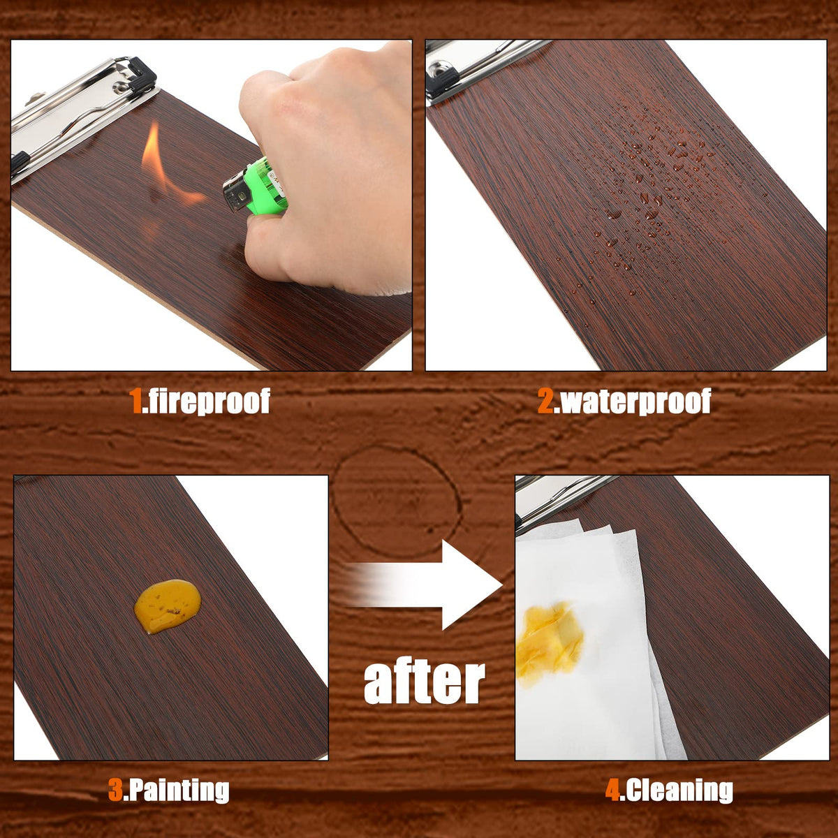 Epakh Mini Clipboard Small Clipboards Wooden Half Page Clipboard Wood Check Presenters Kids Clipboards for Restaurant School Waitress Guest Server Books Menu Holder 8 x 4 Inch (20 Pieces)