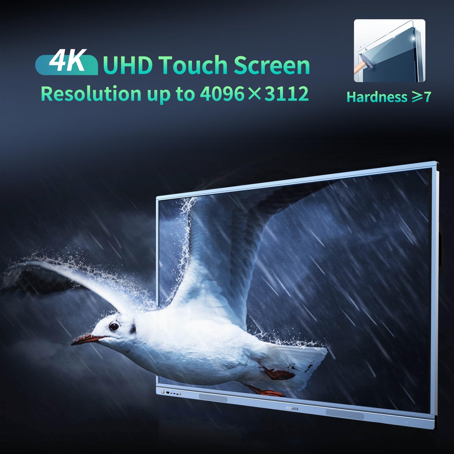 JYXOIHUB 55 Inch Electronic Whiteboard with 4K HD Touch Screen, Interactive Whiteboard for Classroom and Conference, Build in Android and Windows OS