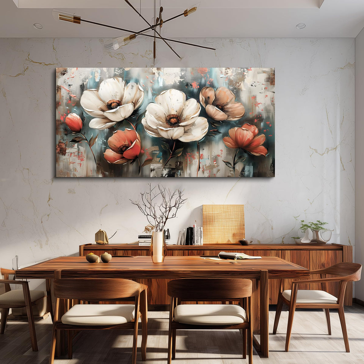 FUHAIHUA Canvas Decor For Living Room Large Wall Art For Office Bedroom Decorations Flowers Landscape Paintings Boho Pictures Artwork Aesthetic Posters Ready To Hang Home Decor 30x60 In