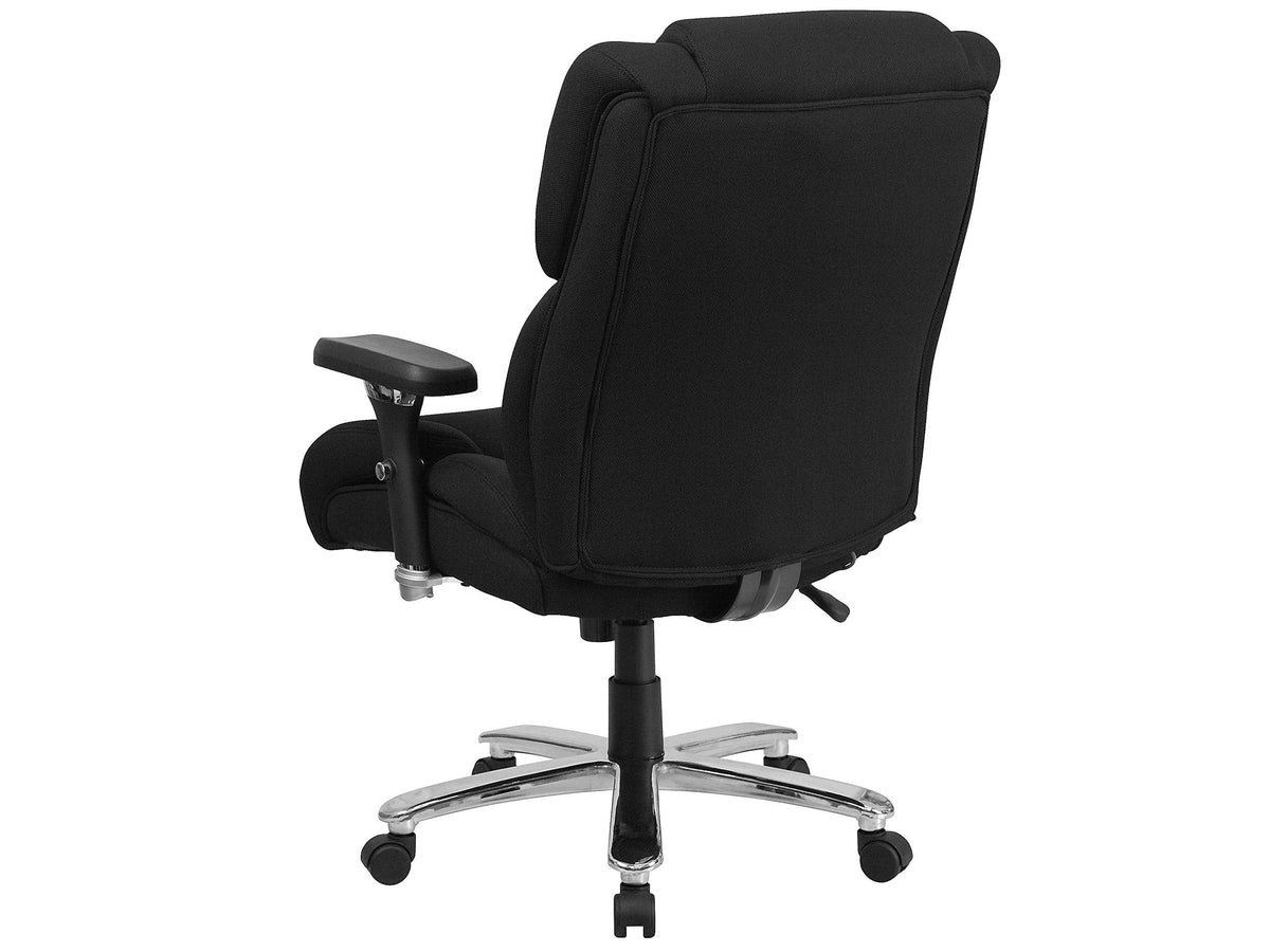 Flash Furniture HERCULES Series 24/7 Intensive Use Big & Tall 400 lb. Rated Black Fabric Executive Ergonomic Office Chair with Lumbar Knob