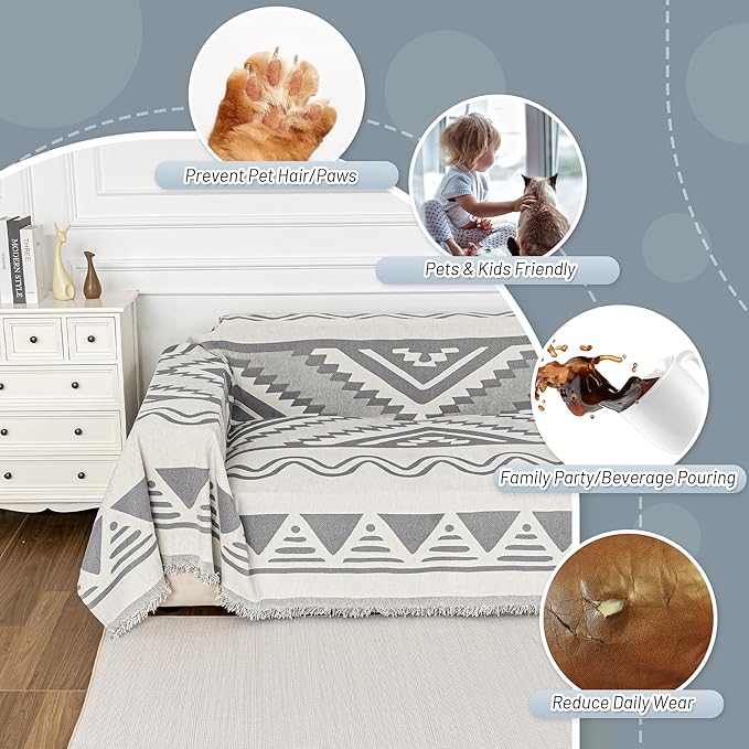 MYSKY HOME Couch Cover for Sectional Sofa Set for Dog Cat Pets Couch Cover 3