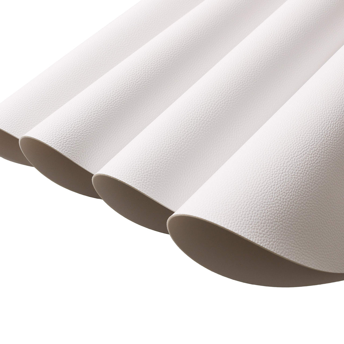 Wipeable Placemats and Coasters Leather Table Mats Waterproof Heat-Resistant Easy to Clean for Dining Table Set Kitchen Table Set of 4, White