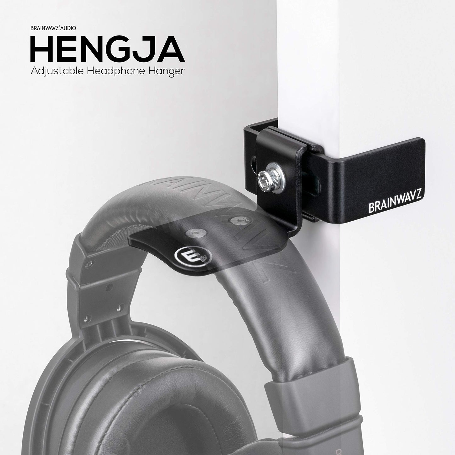BRAINWAVZ Hengja - The Desk Headphone Stand Hanger Mount, All Metal, Rotatable Mount, PC & Gaming Headset Holder