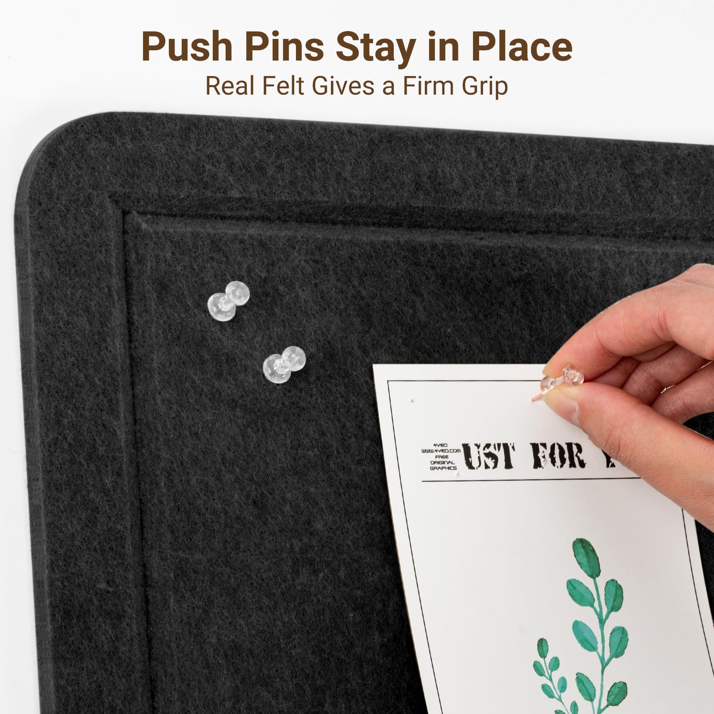 AKTOP Large Black Cork Board 48" x 36", Foldable Felt Notice Pin Board for Wall, 4' x 3' Decorative Bulletin Board Photo Display Board with Self-Adhesive Tape for Office, School & Home, 25 Pushpins