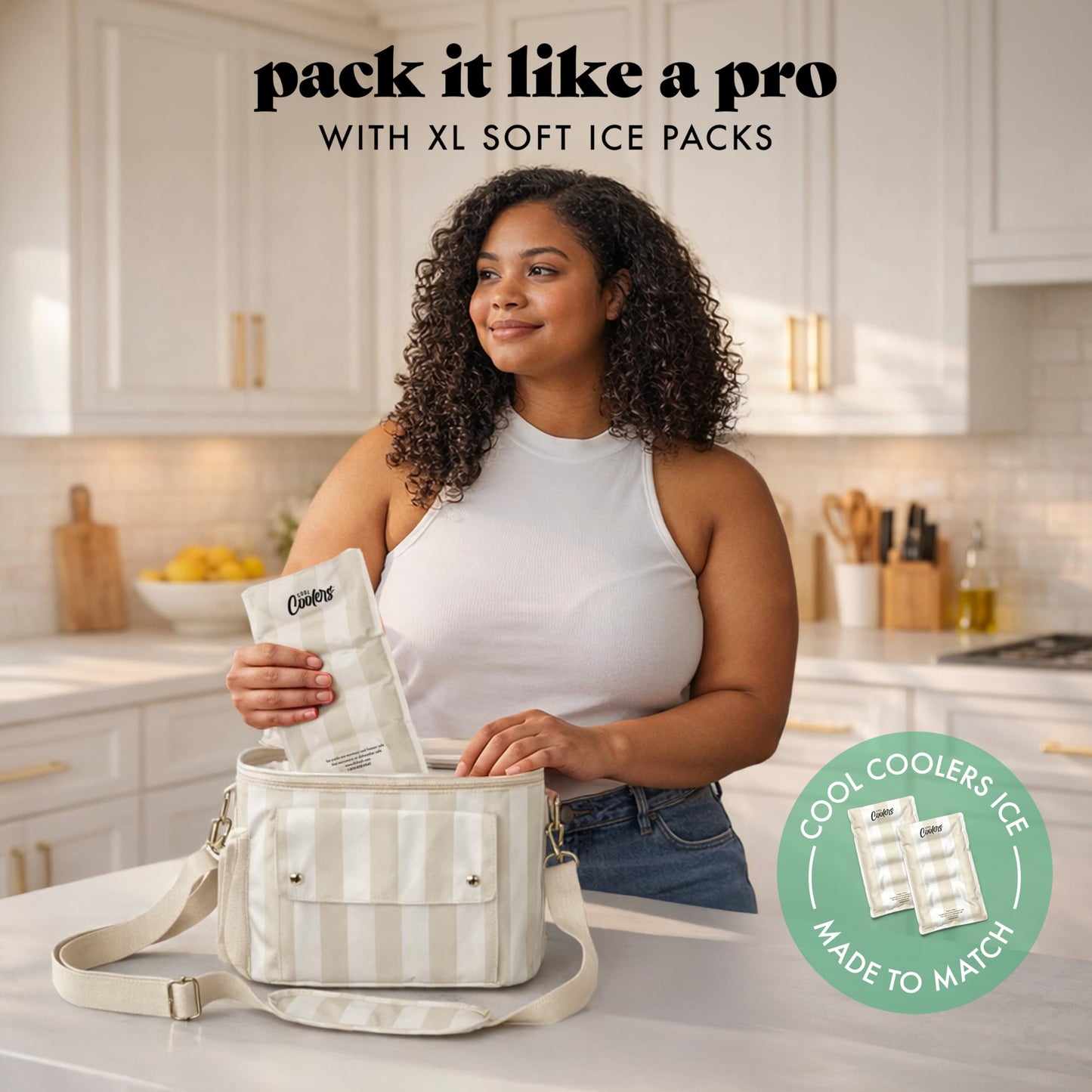 Fit & Fresh Sidekick Insulated Cooler Bag – Dual Compartment Leakproof Soft Sided Lunch Cooler, Small Cooler Bag with Crossbody Strap, 15 Can Capacity for Work, Beach & Travel, Pina Colada Cabana