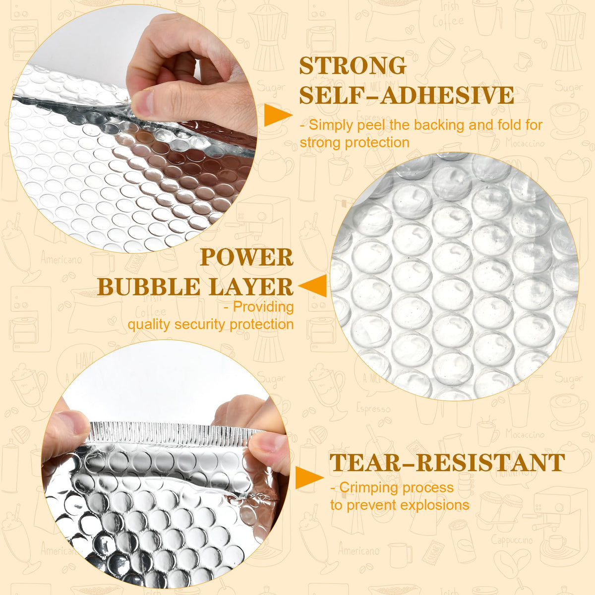 Aemygo 20 Pack Thermal Bubble Mailer, 9" x 11" Insulated Metallic Bubble Mailers, Self-adhesive Foil Mailing Envelopes for Cold Shipping Waterproof Shipping Envelopes for food, Cosmetics