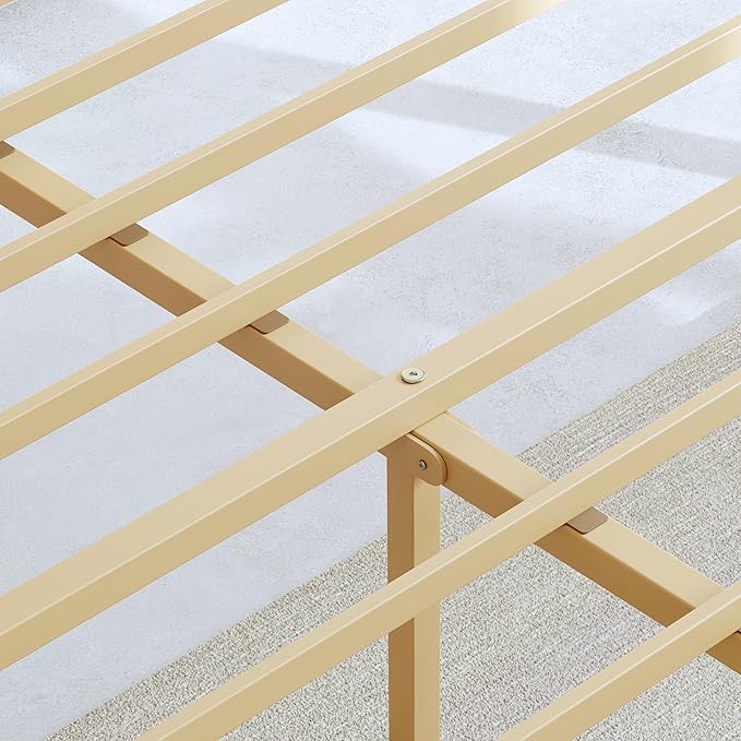 BOSRII 12in High Solid Bamboo Wood Platform Full Size Bed Frame