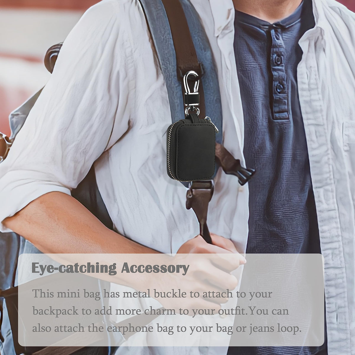 Earbud Case Headphone Storage Case Compatible with Airpods 1/2/3/Pro Wireless Earphones Carrying Pouch Small PU Leather Bag Shockproof Earpods Cover Universal Bag Travel Protection Pouche