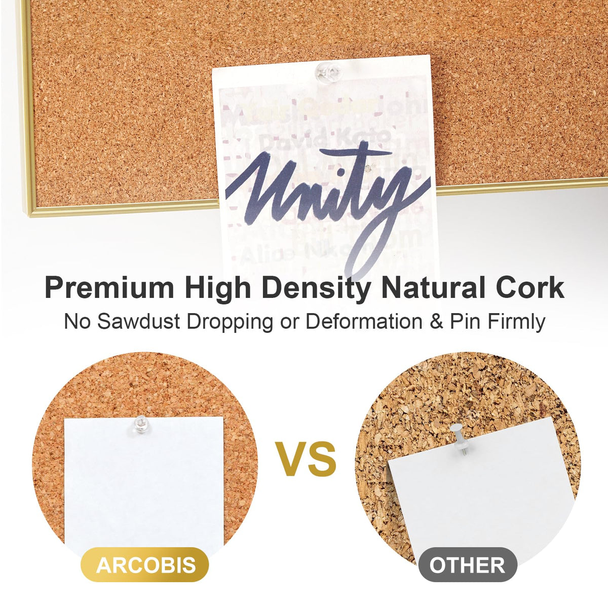 ARCOBIS Dry Erase Calendar with Cork Board, 36"x24" Magnetic White Board Calendar Dry Erase for Wall, Gold Frame Combination Board for Office, Home, School