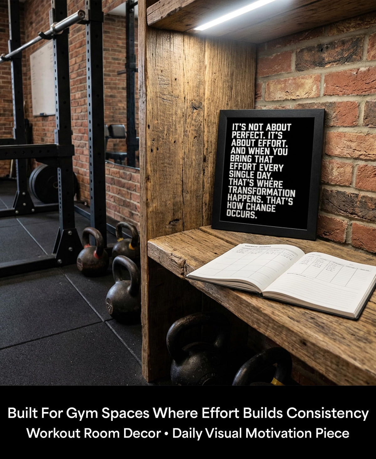 Motivational Wall Art 8x10 – Effort Quote Inspirational Poster for Gym, Office & Classroom – Daily Motivation Print for Weight Loss, Sobriety & Growth Mindset – Unframed, Made in USA