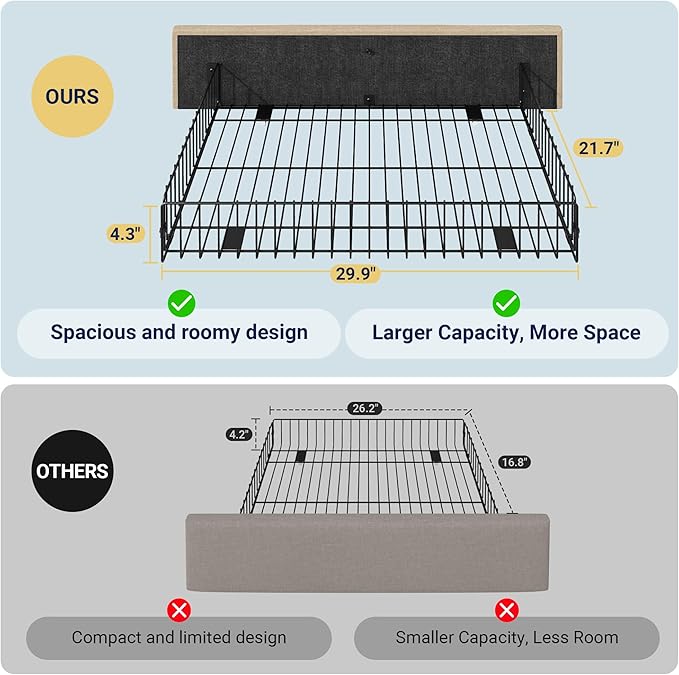 Allewie Upholstered King Size Platform Bed Frame