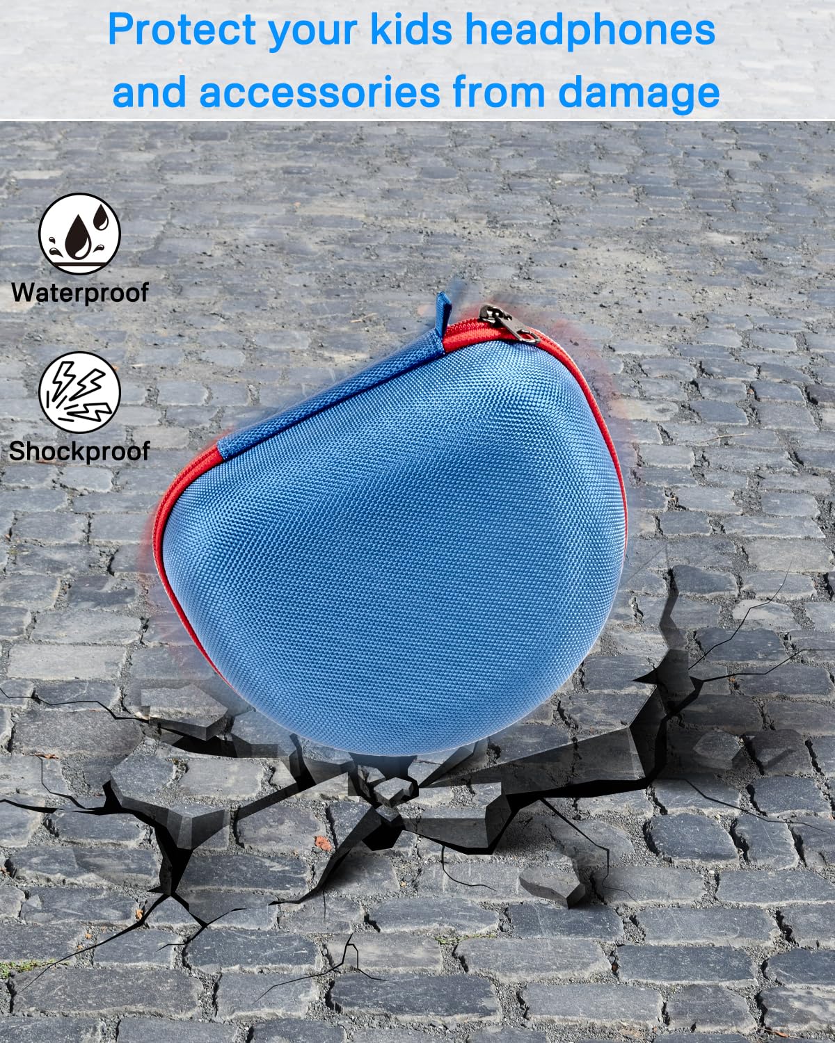 RAIACE Hard Travel Storage Case Compatible with iClever BTH12 / BTH26 / IMYB/JoySpark-T5 / Candy Bila BH03 Headphones, Protective Carrying Bag. (case only) - Dark Blue