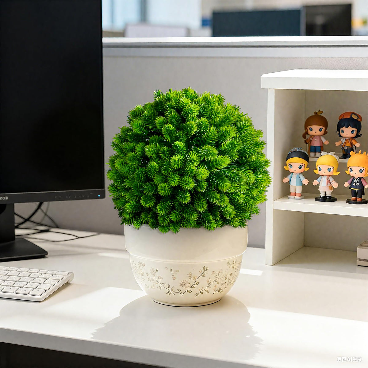 Bailikang 2PCS Artificial Boxwood Topiary Ball Plant, Artificial Plants Decor Fake Potted Plants for Desktop, Bookshelf, Fireplace with Realistic Leaves in Decorative Pot