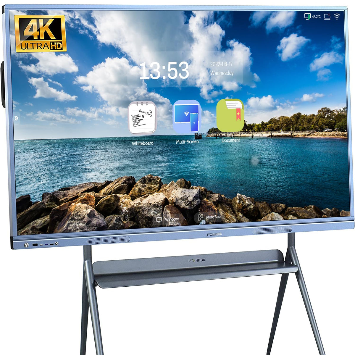 JYXOIHUB 55 Inch Electronic Whiteboard with 4K HD Touch Screen, Interactive Whiteboard for Classroom and Conference, Build in Android and Windows OS