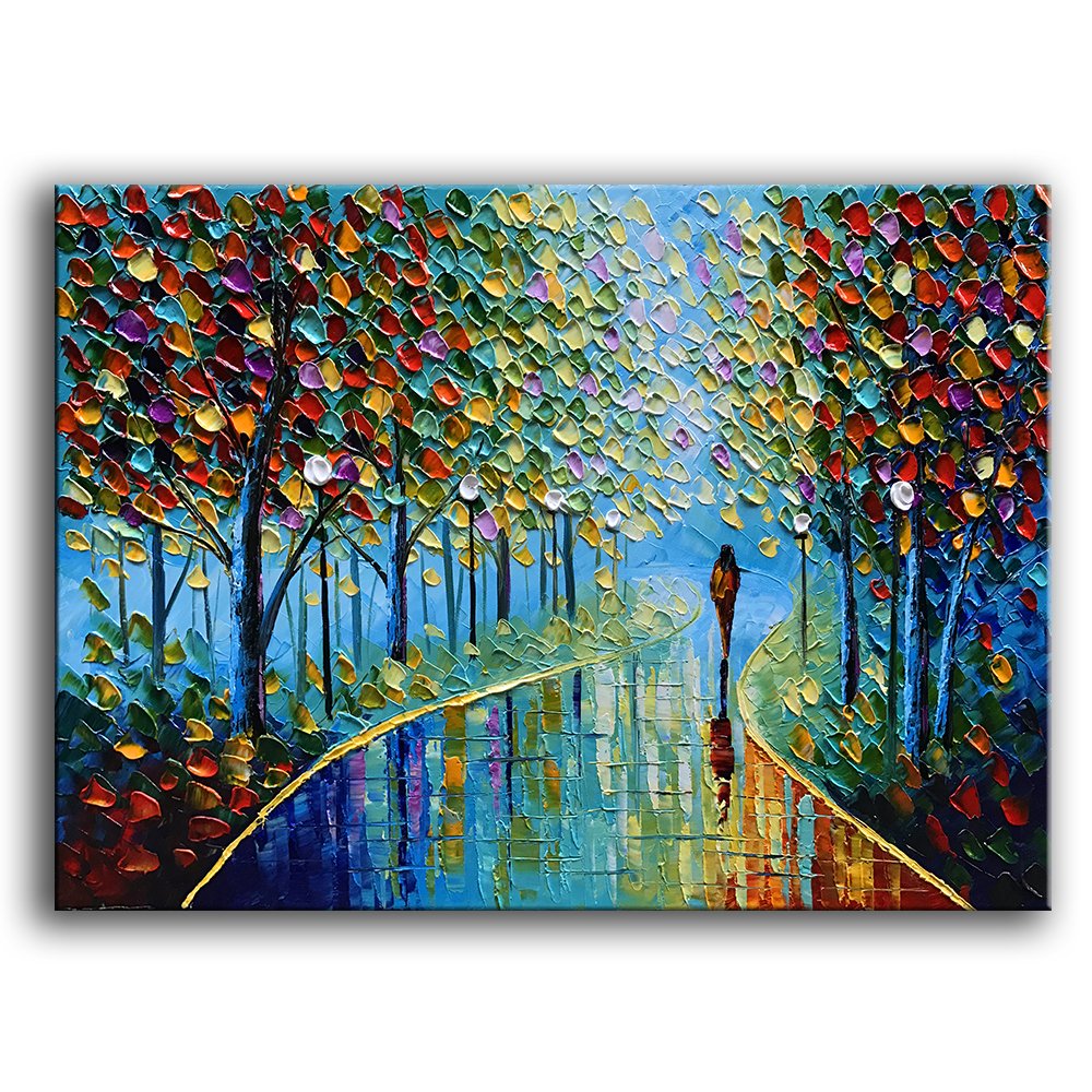 YaSheng Art -Landscape Oil Painting On Canvas Textured Tree Abstract Contemporary Art Wall Paintings Handmade painting Home Office Decorations Canvas Wall Art painting 24x36inch