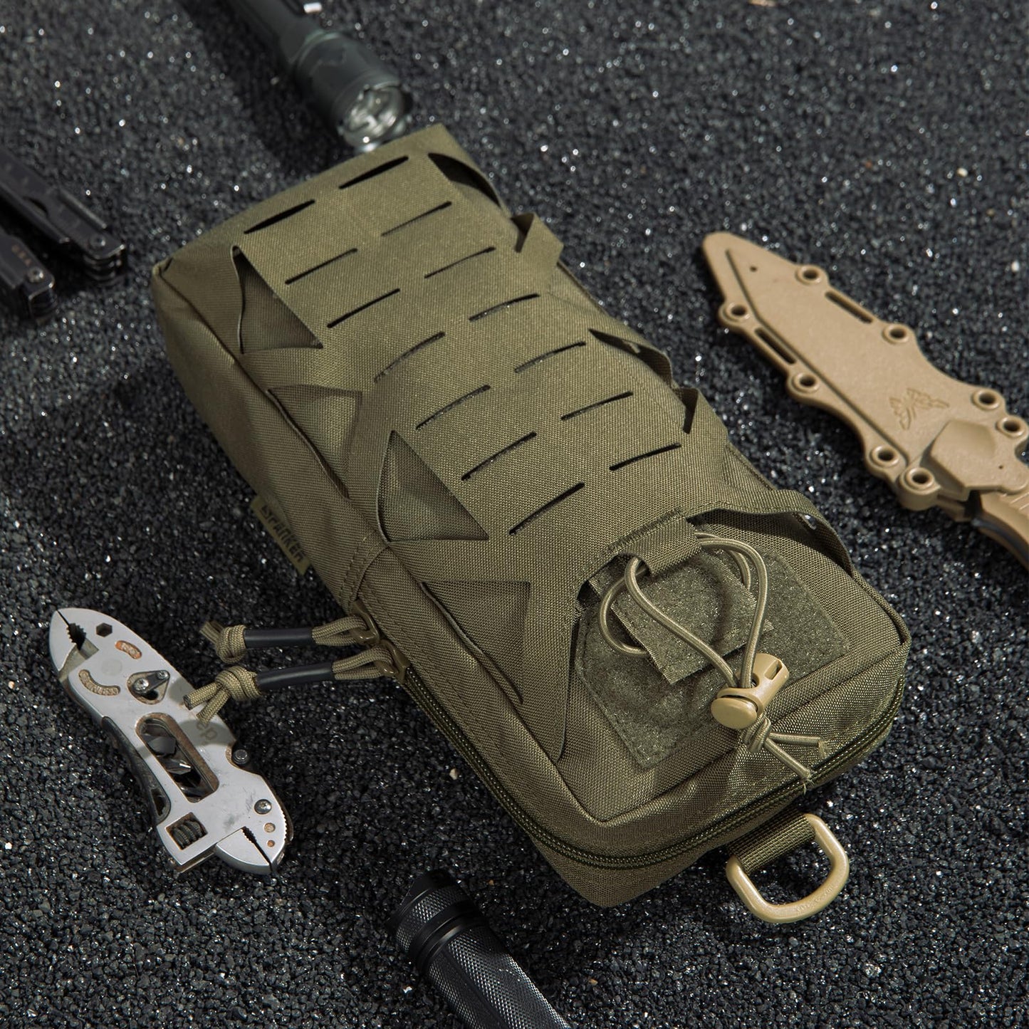 EXCELLENT ELITE SPANKER Tactical EDC Pouch Molle Utility Tool Pouches Gadget Organizer Pocket Waist Belt Bag(Ranger Green)