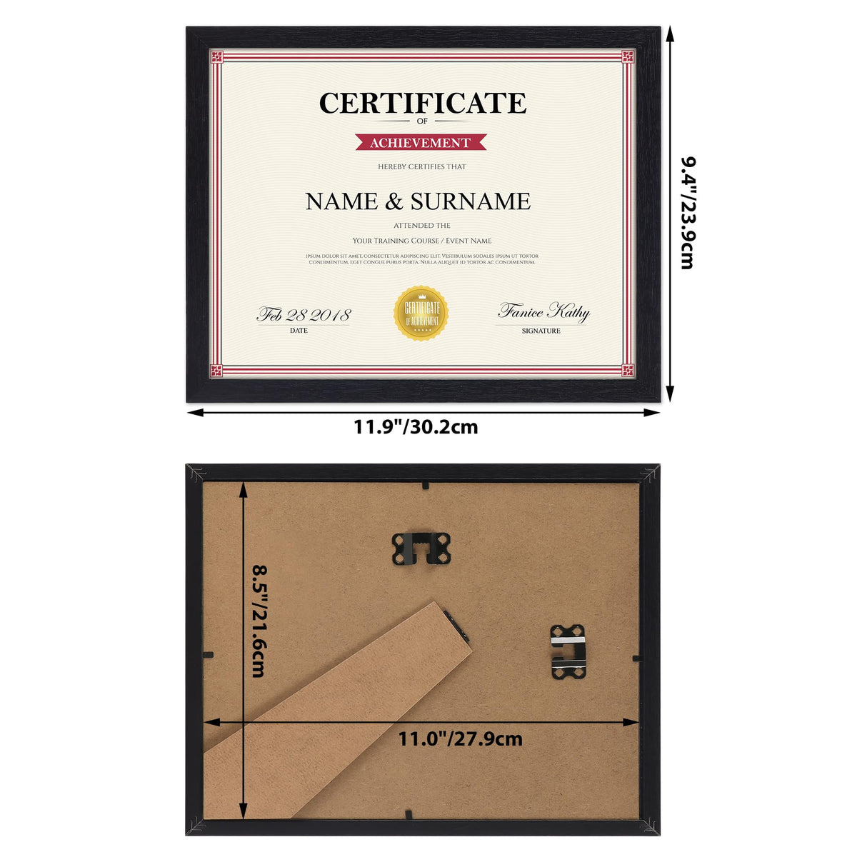 Edenseelake 8.5 x 11 Picture Frame Set of 15, Black 8.5 x 11 Certificate Frame Bulk for Award Document Diploma, Wall or Tabletop Display