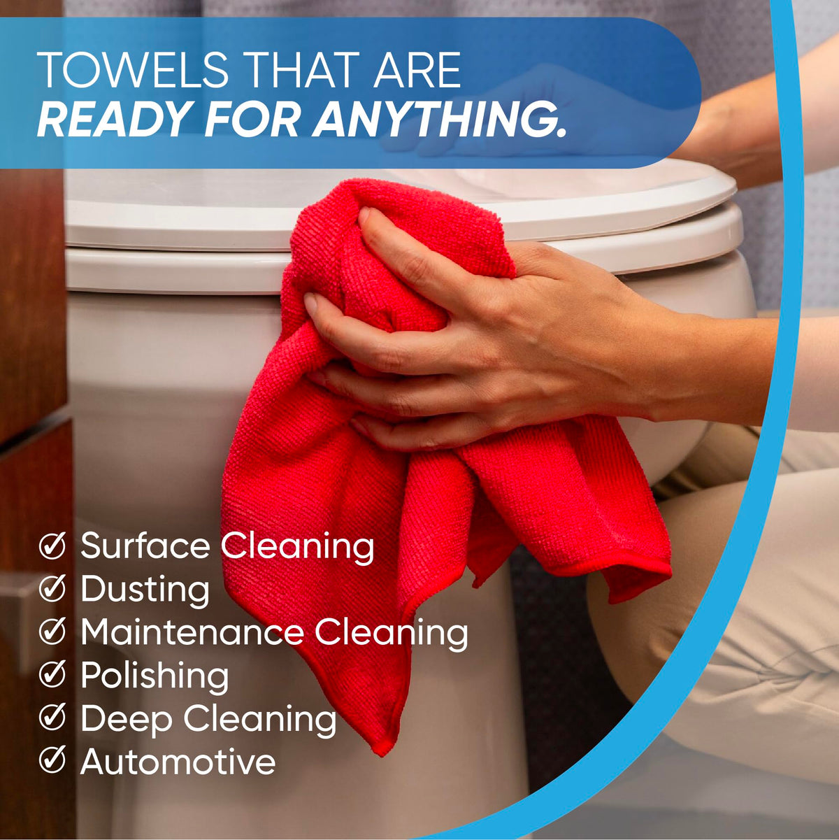 Microfiber Wholesale 16" x 16" All Purpose Towels - 50 Pack - Reusable Wash Cloths, Dust, Kitchen, Car, Shop Rags for Cleaning (Black)