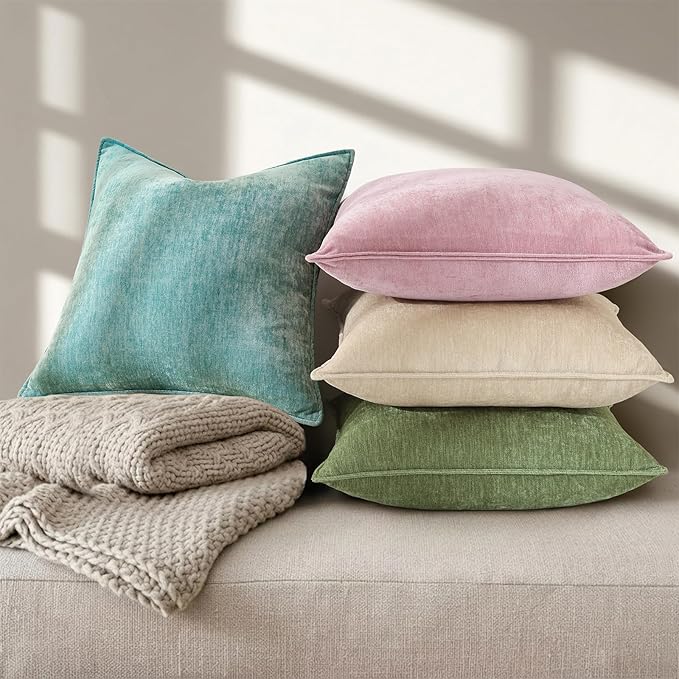 decorUhome Summer Couch Throw Pillow Covers 16x16 Set of 2, Decorative Soft