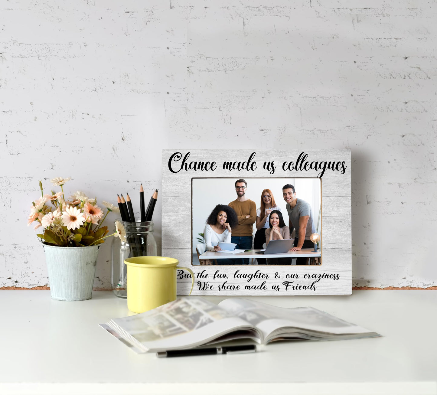 XDFVL Chance Made Us Colleagues Picture Frame, Desk Picture Frames for Office, Picture Frames for Desk at Work, Appreciation Gifts for Coworkers, Employee Appreciation Gifts, Photo Frame 8x10