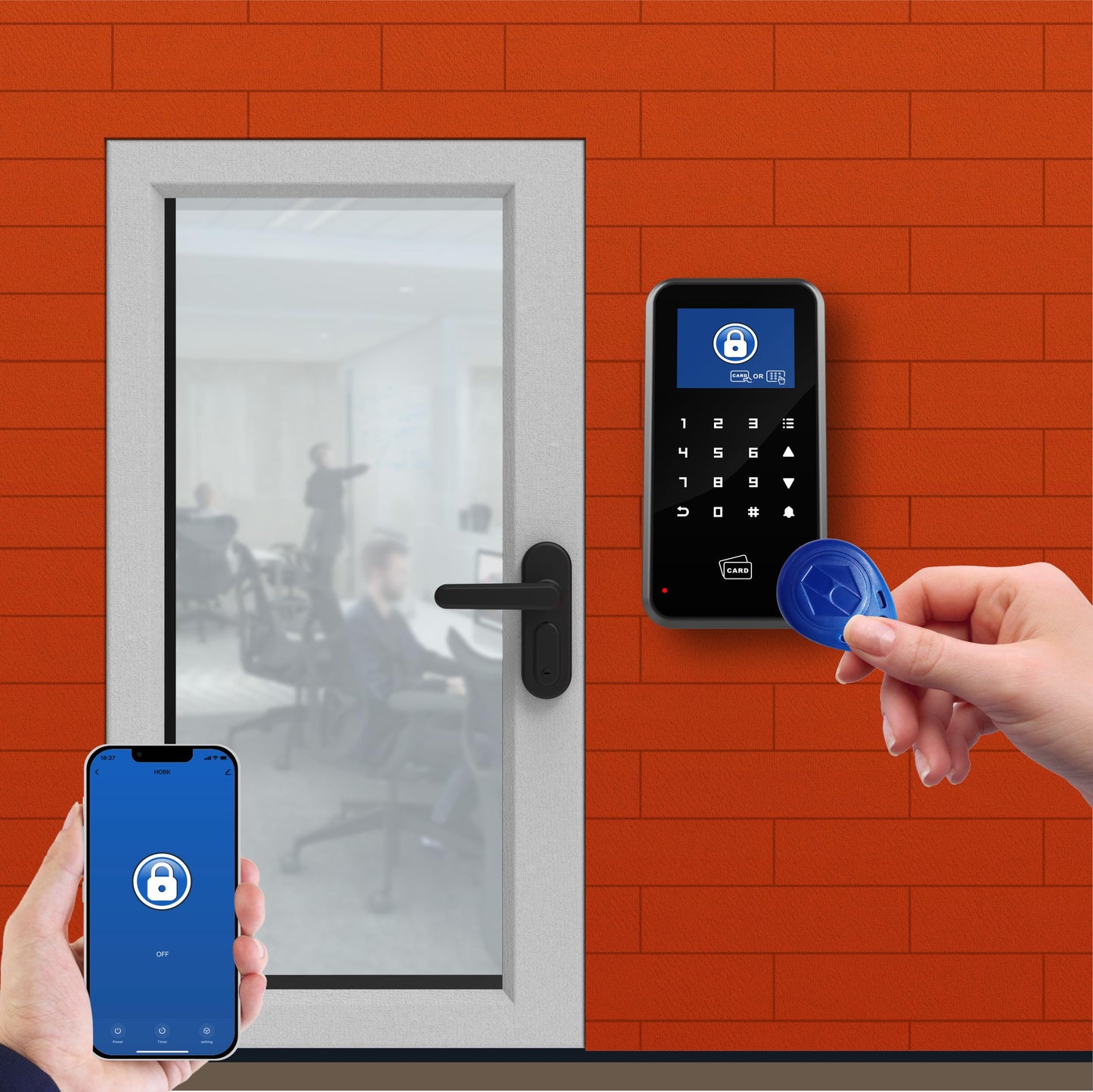 UHPPOTE 2.4-inch Display Door Access Control Touch Keypad 125khz Compatible with WiFi