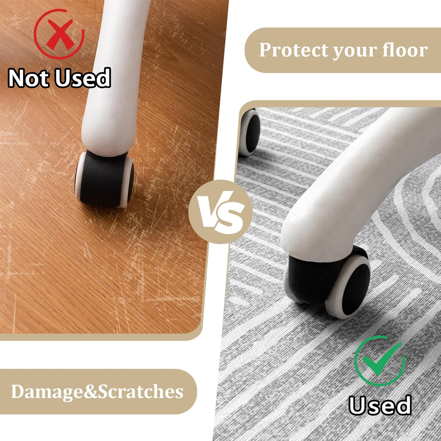 Office Chair Mat for Hardwood Floor, 60"x45" Easy Glide Computer Desk Mat Protector for Rolling Chair Under Desk Rug Nonslip Backing, Machine Wash, (Modern)
