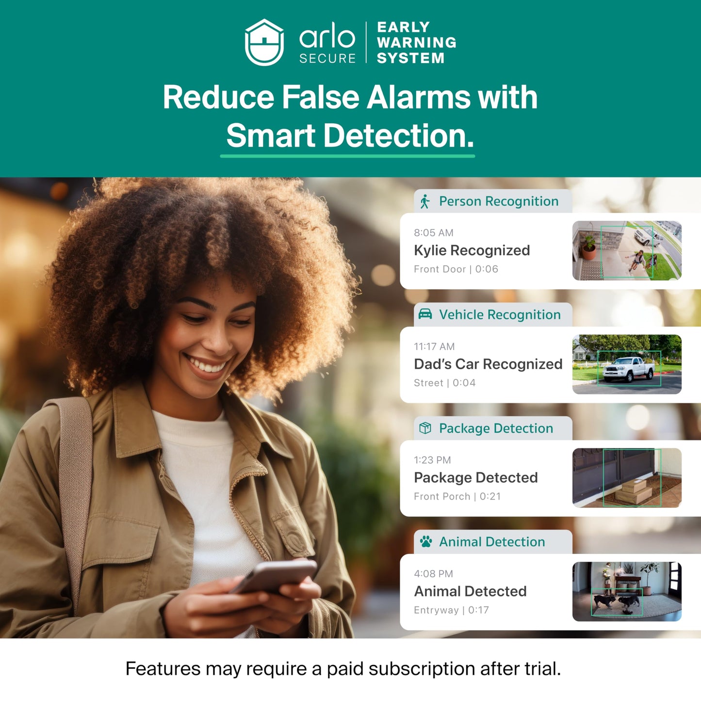 Arlo Essential Pan Tilt Security Camera 2K - Wired Plug-in Power Outdoor Camera, Person Recognition, Package Detection, Animated Preview, 1-Month Trial of Secure Plan, Auto Motion Tracking, 2 Cam