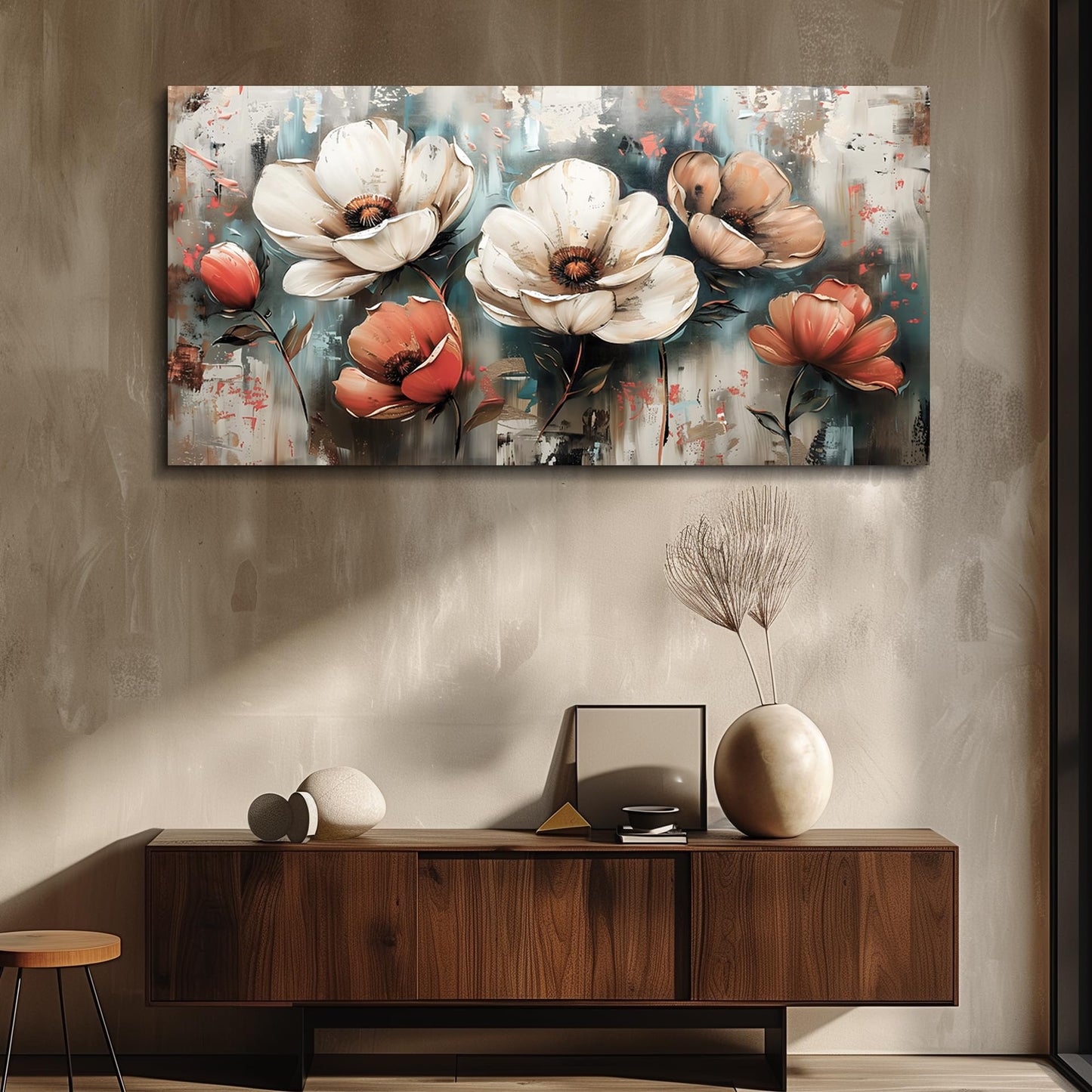 FUHAIHUA Canvas Decor For Living Room Large Wall Art For Office Bedroom Decorations Flowers Landscape Paintings Boho Pictures Artwork Aesthetic Posters Ready To Hang Home Decor 30x60 In