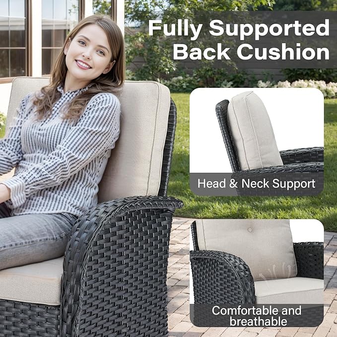 Belord 6 Pieces Wicker Patio Conversation Sets