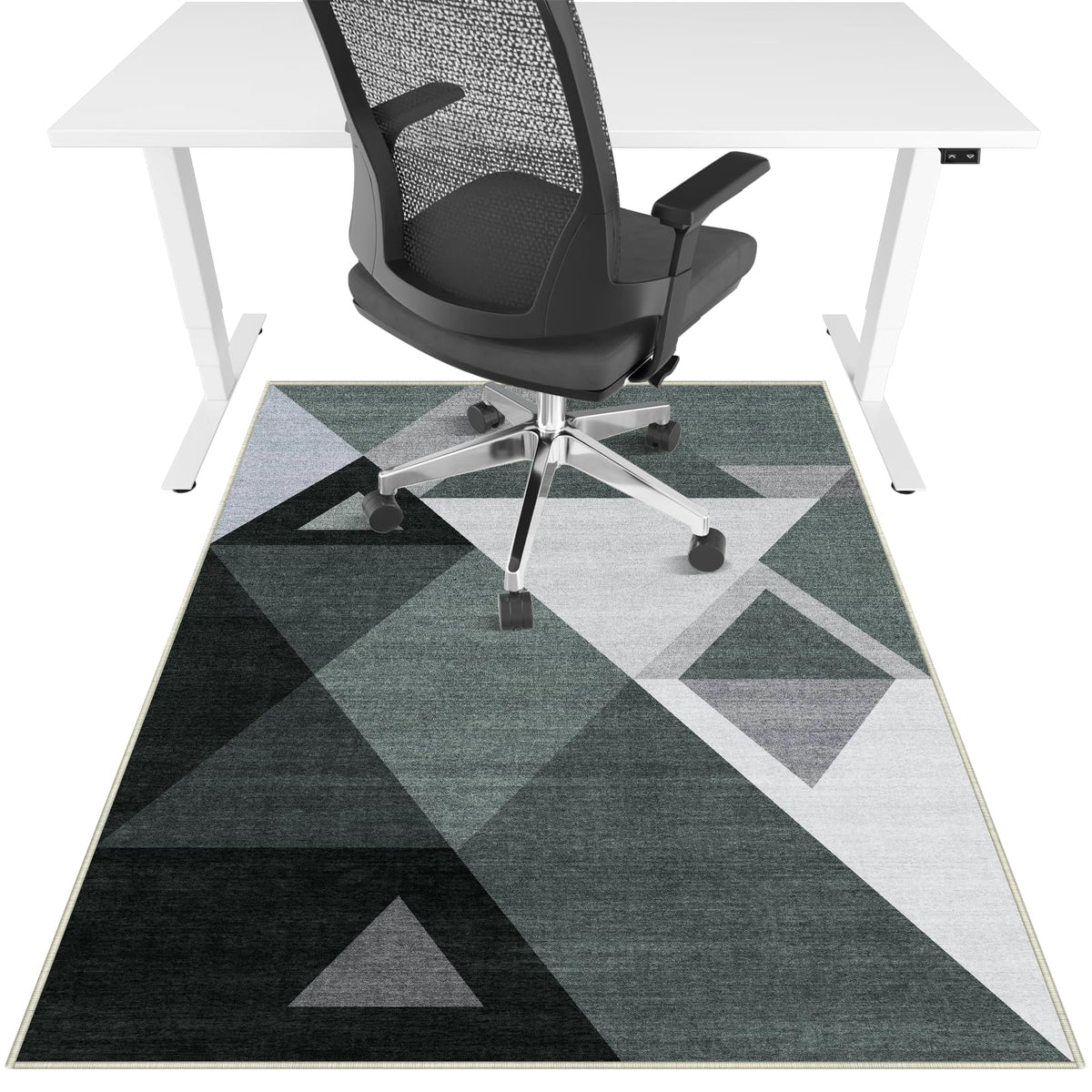 Office Chair Mat for Hardwood Floor & Tile Floor,36"X 48" Heavy Duty Desk Chair Mat for Hard Floors, Under Desk Rug for Rolling Computer Chair,Anti Slip,Low Pile Carpet Protector-Triangle
