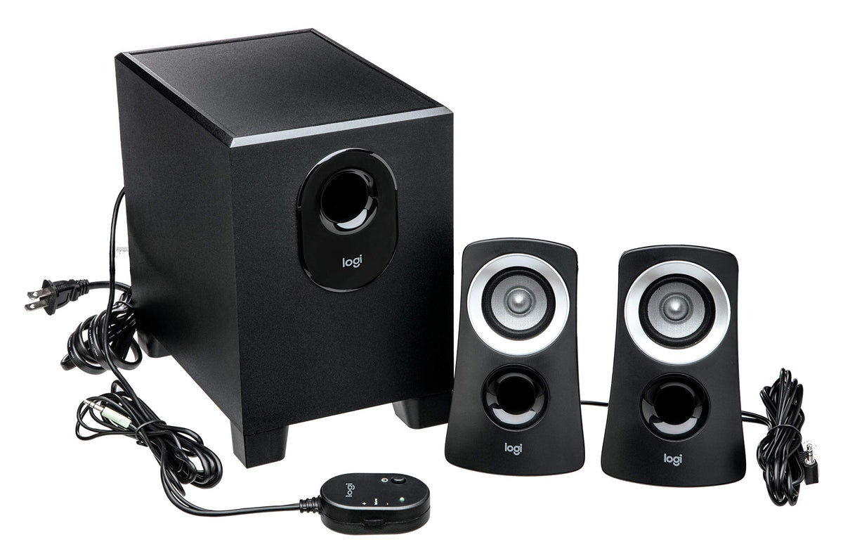 Logitech Z313 2.1 Multimedia Speaker System with Subwoofer, Full Range Audio, 50 Watts Peak Power, Strong Bass, 3.5mm Audio Inputs, PC/PS4/Xbox/TV/Smartphone/Tablet/Music Player - Black