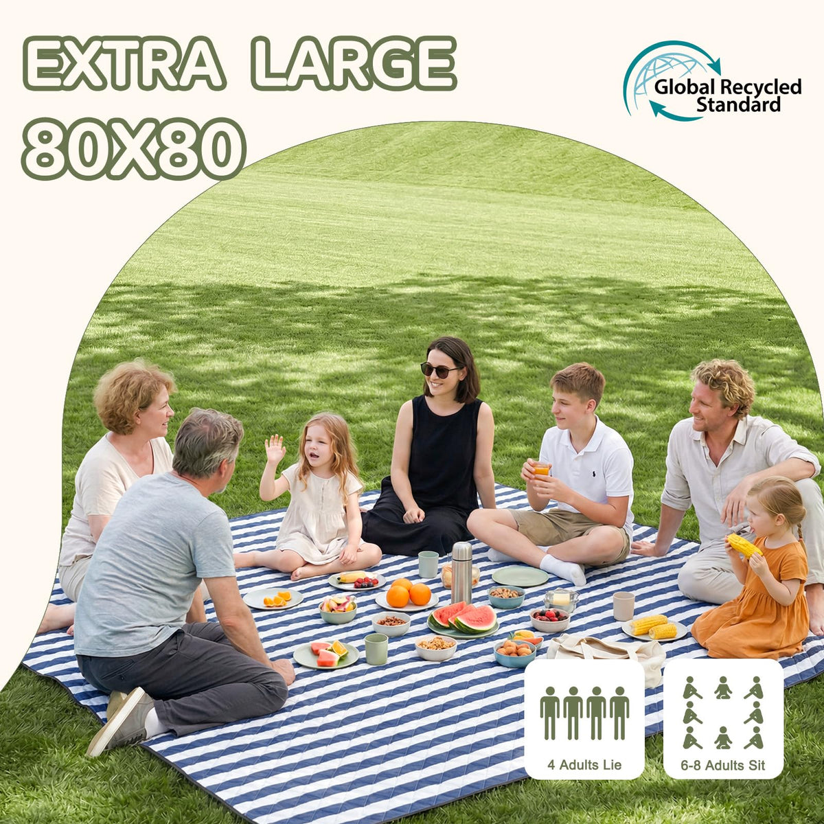 Genovega Waterproof Sandproof Beach Blanket Picnic Outdoor Mat Extra Large Foldable Sand Free Big Giant XL Towel Car Essential Roadtrip Gadget Rv Accessories Gear Must Haves Hiking Items Necessities